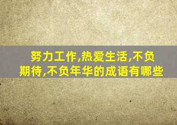 努力工作,热爱生活,不负期待,不负年华的成语有哪些