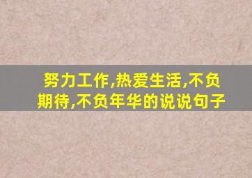 努力工作,热爱生活,不负期待,不负年华的说说句子