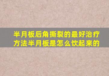 半月板后角撕裂的最好治疗方法半月板是怎么饮起来的